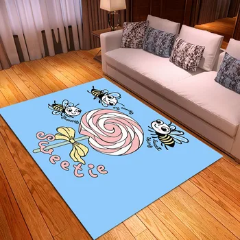 

Cartoon Insect Kids Bedroom Decor Carpet Large Floor Mats Bathroom Kithchen Area Rugs Entrance Doormats Custom for Living Room