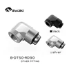 Bykski G1/4 90 Degree Rotaring Female To Male Fitting PC Water Cooling F-M Connector Adapter Black/Silver B-DTSO-RD90