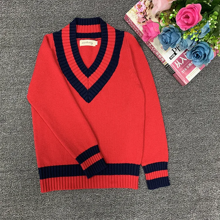 

2019 Autumn And Winter Korean-style Childrenswear Pure Cotton Kindergarten Business Attire School Uniform Sweater Vest Waistcoat