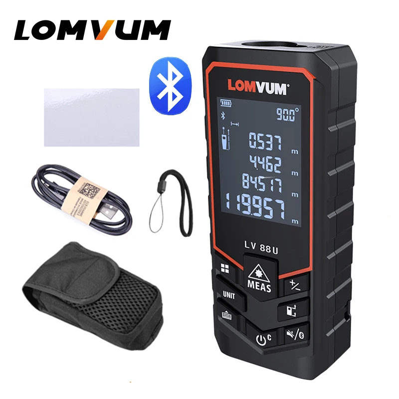 Цифровой лазерный дальномер LOMVUM с Bluetooth и зарядкой от USB 120/100/80/50 м|Лазерные