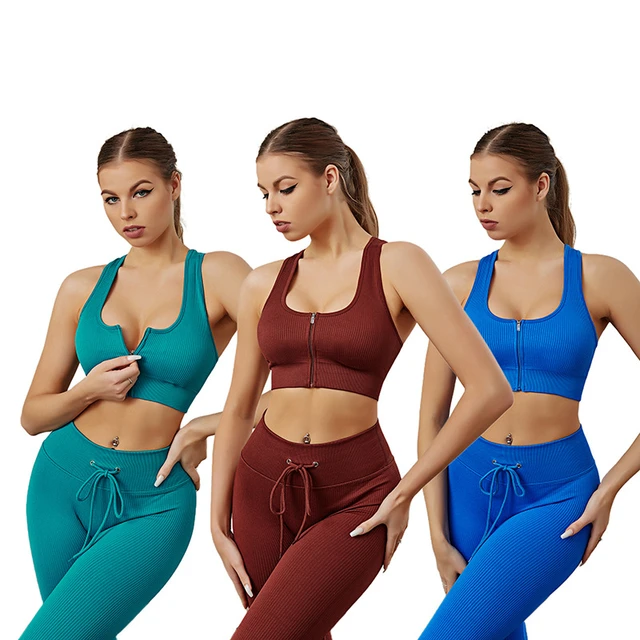 Acheter Nessaj ensemble de sport sans couture femmes tenue de Yoga taille  haute Leggings soutien-gorge Push Up costumes de course de gymnastique