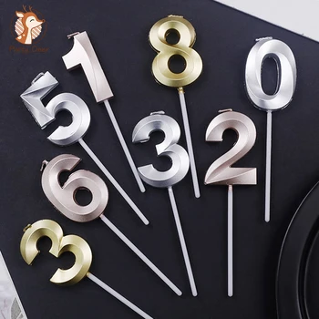 

Happy Birthday Number Candles Home Decoration Accessories Number Candle Party Cake Topper Bbay Shower for Girl Boys Kids Gift