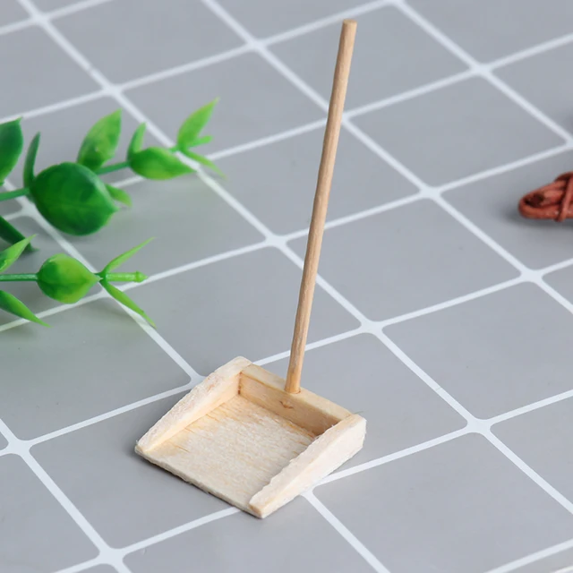 1:12 Doll House Miniature Broom Dustpan/Mop Bucket Set Dollhouse Cleaning Tool Kits Classic Toys Pretend Play Furniture Toys 4