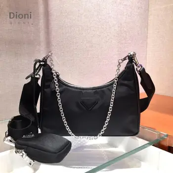 

Designer Luxury Brand New Underarm Bag Oxford Cloth Three-in-One Chain Single Shoulder Crossbody Nylon Fashion Bag Women