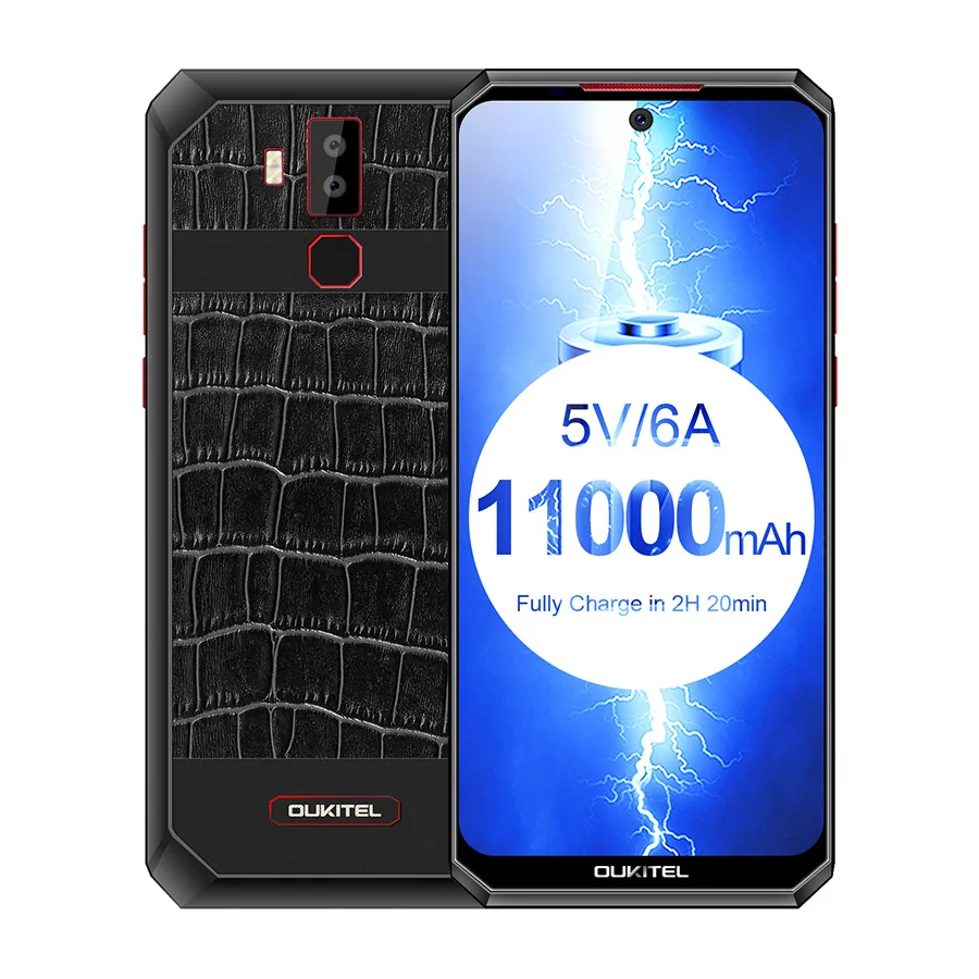 OUKITEL K13 Pro Android 9,0 6,4" 19,5: 9 MT6762 4 Гб 64 Гб 720*1560 смартфон 11000 мАч отпечатков пальцев 5 V/6A ОТА мобильного телефона - Цвет: Leather Black