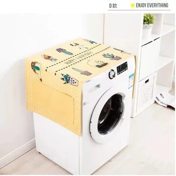 

Cartoon Washing Machine Cover Fridge Dust Cover Winson Cat Cotton Linen Refrigerator organizer Microwave Oven Dust Cover