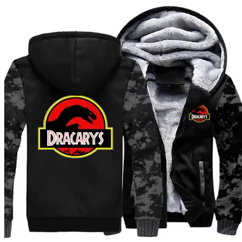 

Dracarys Game Of Thrones 2019 Winter New Sweatshirts Raglan Mens Camouflage Fashion Coat Thick Sportswear Hoodies Warm Clothing