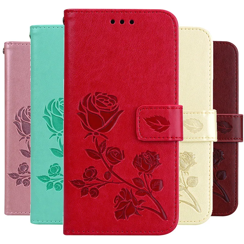 Flower Leather Case For Samsung Galaxy A10 A 10 Cover Wallet Flip Case For Samsung A10 A105F Phone Case 3D Rose Coque Funda Book water pouch for phone