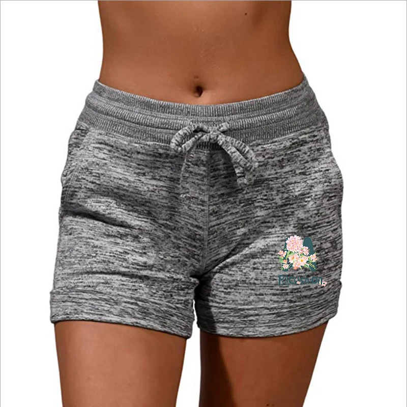 mens swim shorts Woman Shorts Workout Low Waist with Flower Print Drawstring Running Sports Home Yoga Fitness Short Pants Plus Size nike dri fit shorts