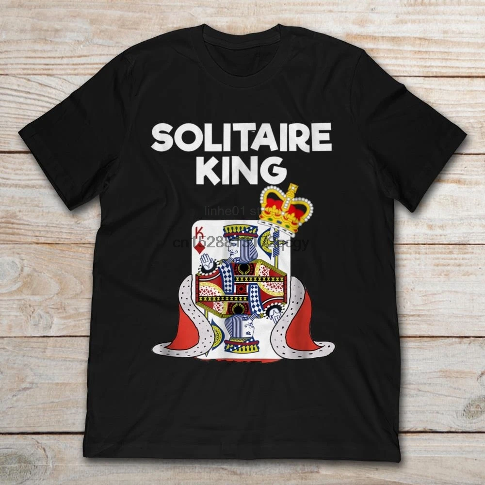 Brand Solitaire King Queen Deck Of Cards 2019 Summer Men Short Sleeve T-Shirt |