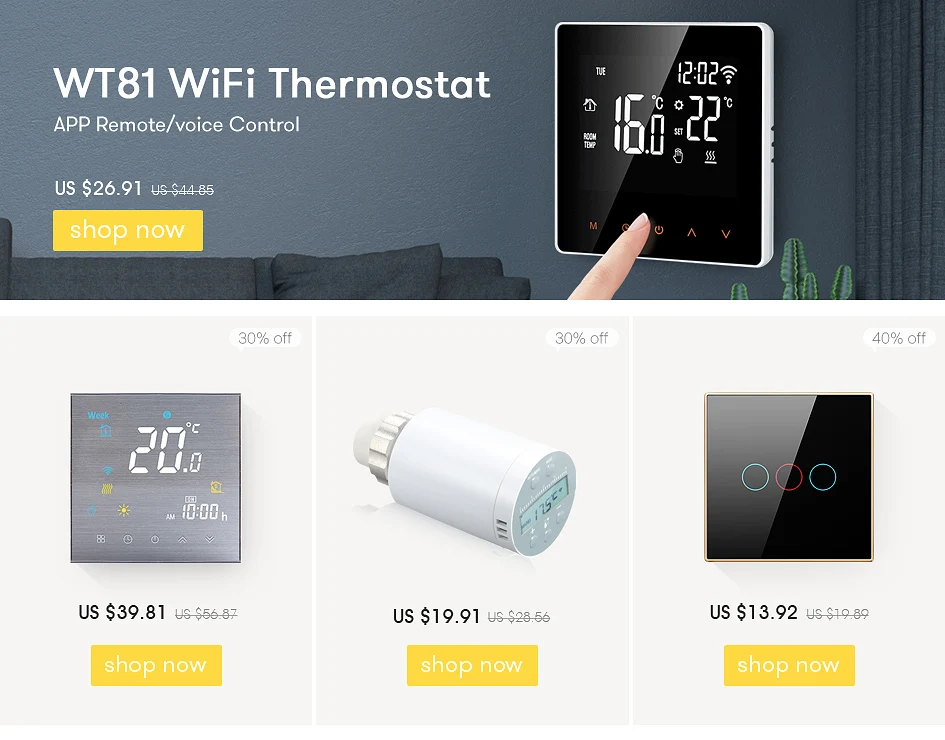 Avatto tuya wifi inteligente termostato controlador de