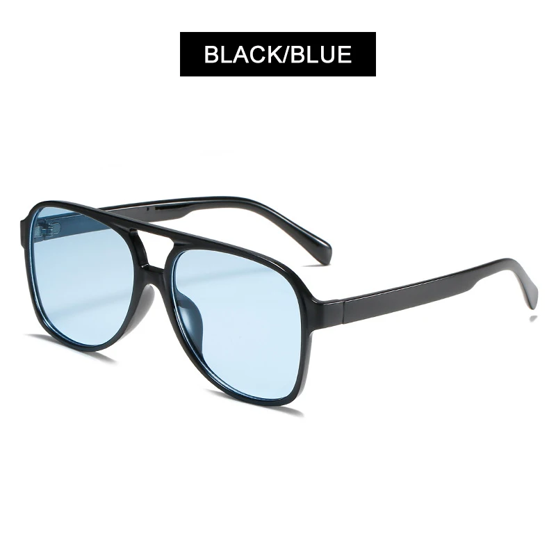 Unisex Vintage Oversized Aviator Sunglasses - Luxury Fashion Black Shades with UV400 Protection