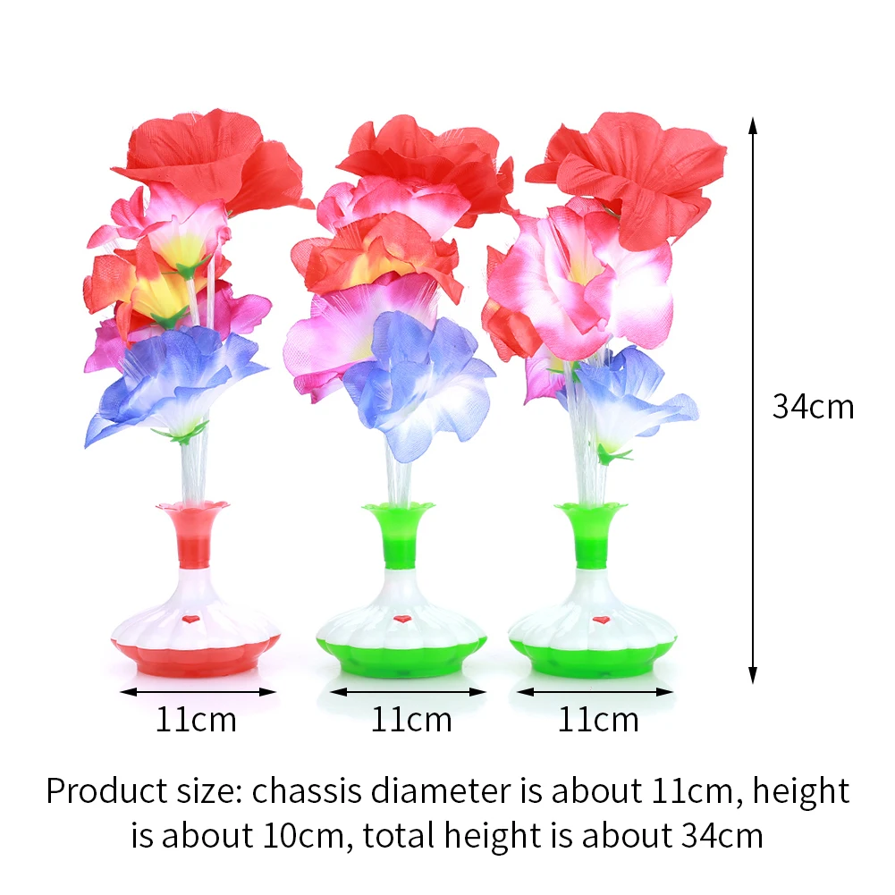 Beautiful Fiber Flower Light Kapok Vase Blossom Home Plastic Colorful Bouquet Room Christmas Optical Fiber Lamp