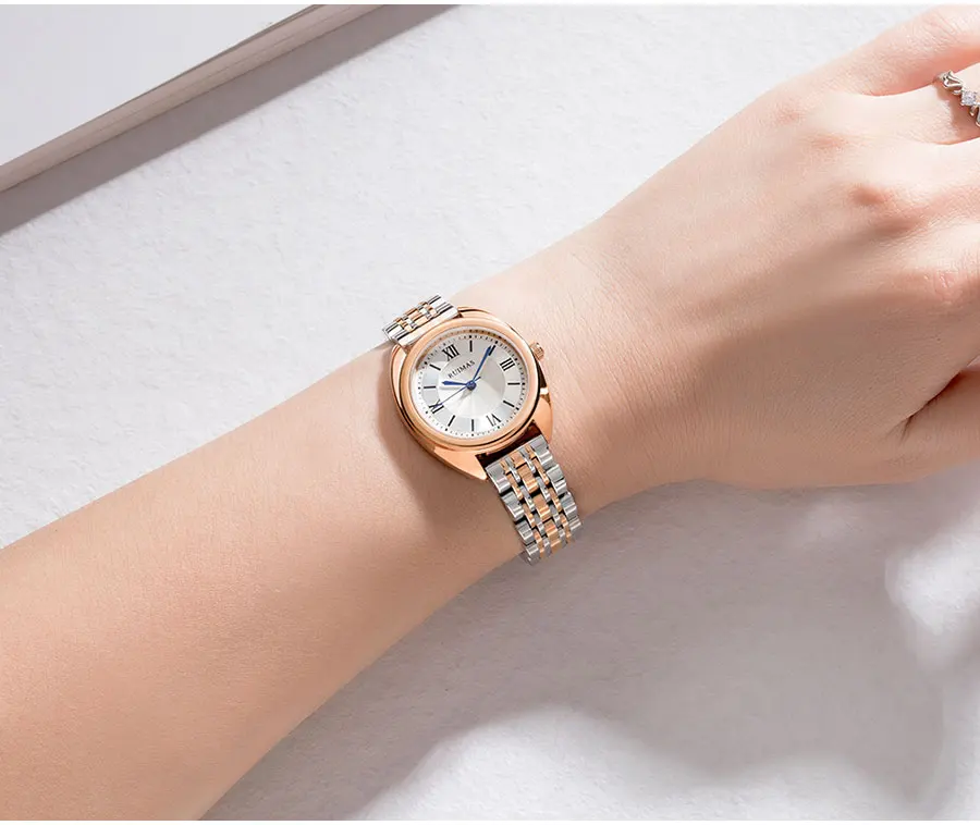 RUIMAS Women's Quartz Watches Luxury Business Wristwatch Stainless Steel Waterproof Dress Watch Lady Relogio Feminino Clock 593