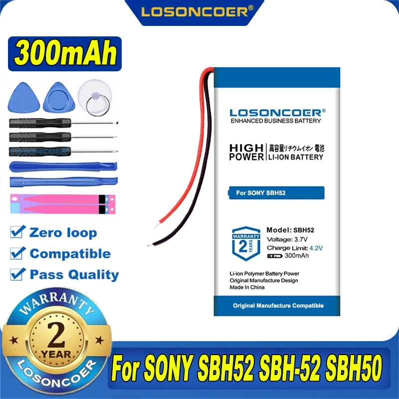100% Оригинальный LOSONCOER 300 мАч AB291634P Аккумулятор для SONY SBH52 SBH-52 SBH50 SBH-50 Bluetooth