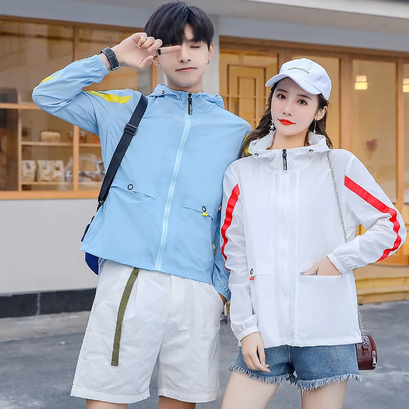 

2019 Summer New Style Wind Shield Couples UV-Protection Sun-resistant Clothes Cardigan Men And Women Thin Quick-Dry Coat Fashion