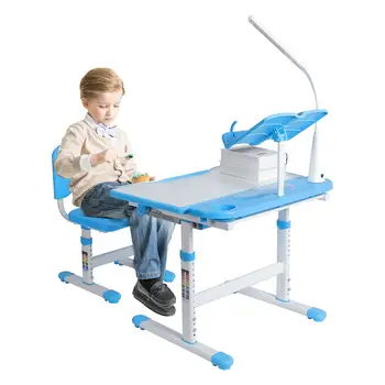

Adjustable Height Children's Desk and Comfortable Chair Set with Study Table 100~240V