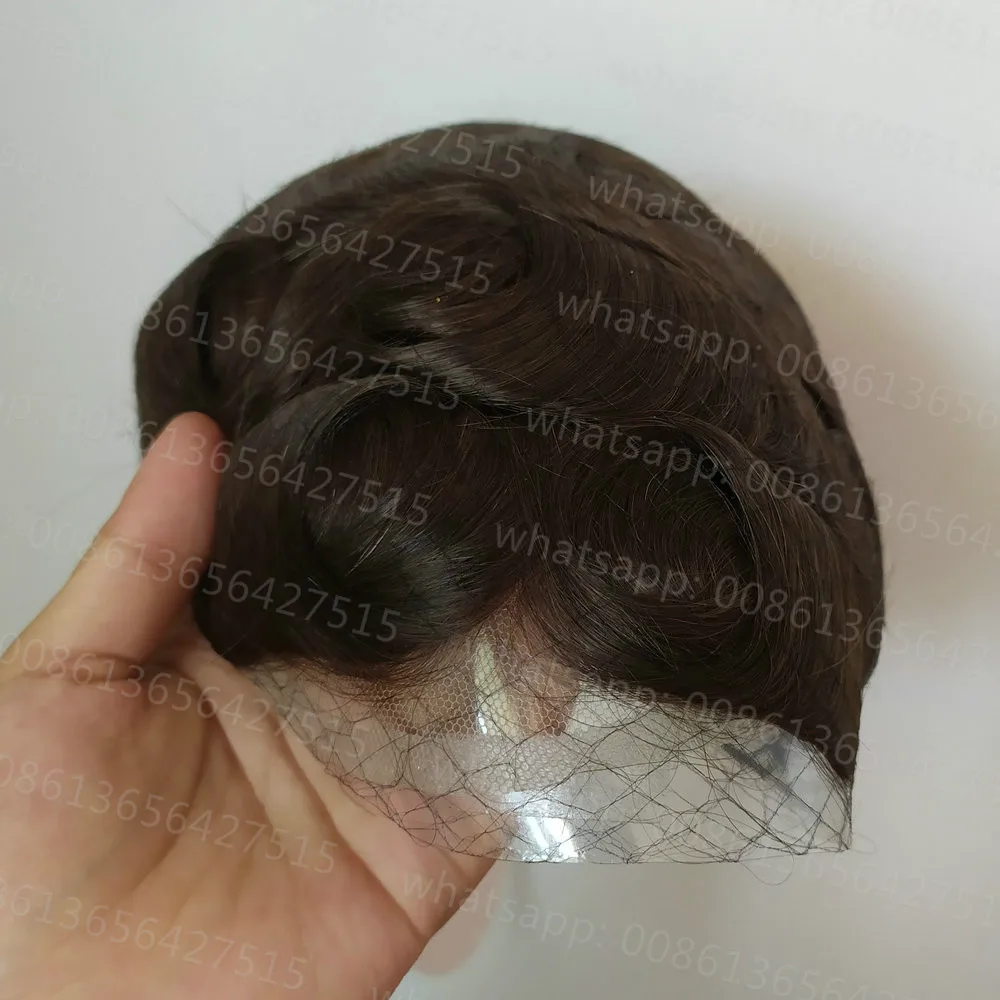 Hstonir полный французский парик шнурка индийские волосы remy мужчины зажим для парика система Невидимый узел H074