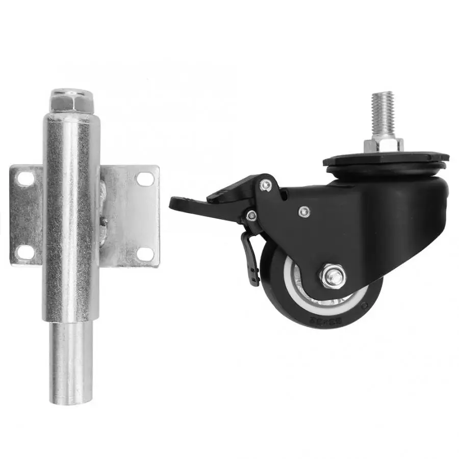MULTICOLOR 2in Manganese Steel Bracket TPU Universal Caster Tool Cart Wheel with Brake - Цвет: MULTICOLOR