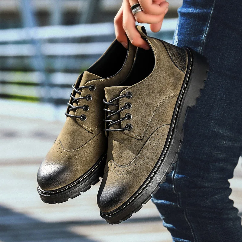 

Martin Boots Men's Autumn Workwear England Retro Shoe Low Top Men's Boot Trendy Shoes Versatile Combat Boots Leather Boot MEN'S