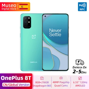 Перейти на Алиэкспресс и купить Смартфон OnePlus 8 T 8 T с глобальной прошивкой, Snapdragon 865, 12 Гб, 256 ГБ, 6,55 дюйма, 120 Гц, жидкий дисплей, четыре камеры 48 МП, 65 Вт, зарядка, NFC