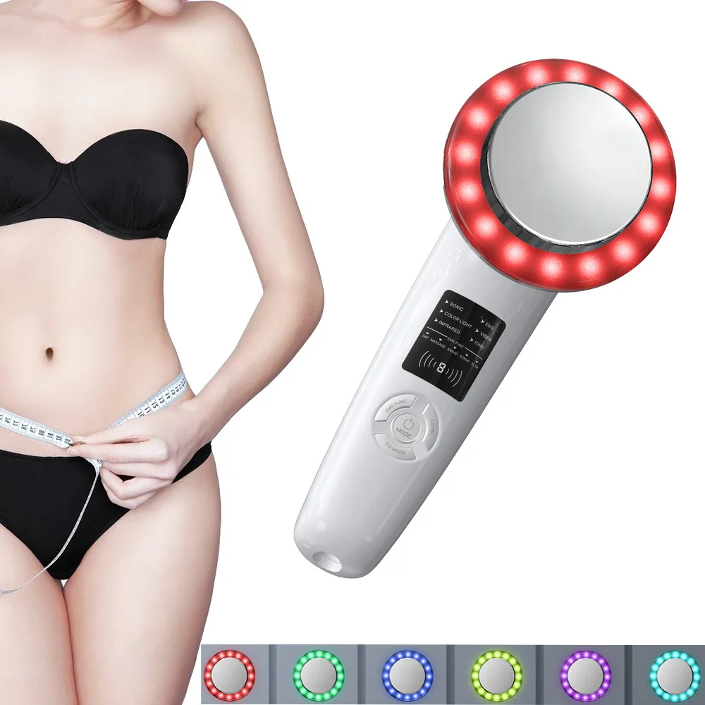 

6 In 1 EMS Ultrasonic Body Facial Slimming Anti Cellulite Burn Fat Cavitation Slimming Weight Loss LED Therapy Face Massager