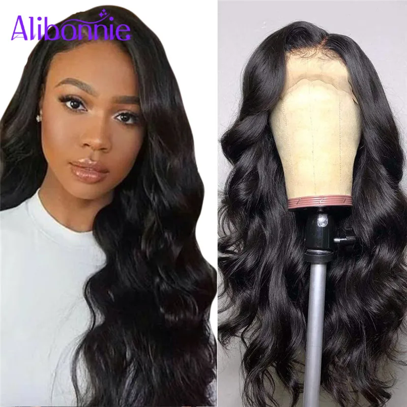 Alibonnie 13x4 Lace Frontal Body Wave Wig Natural Hairline Human Hair