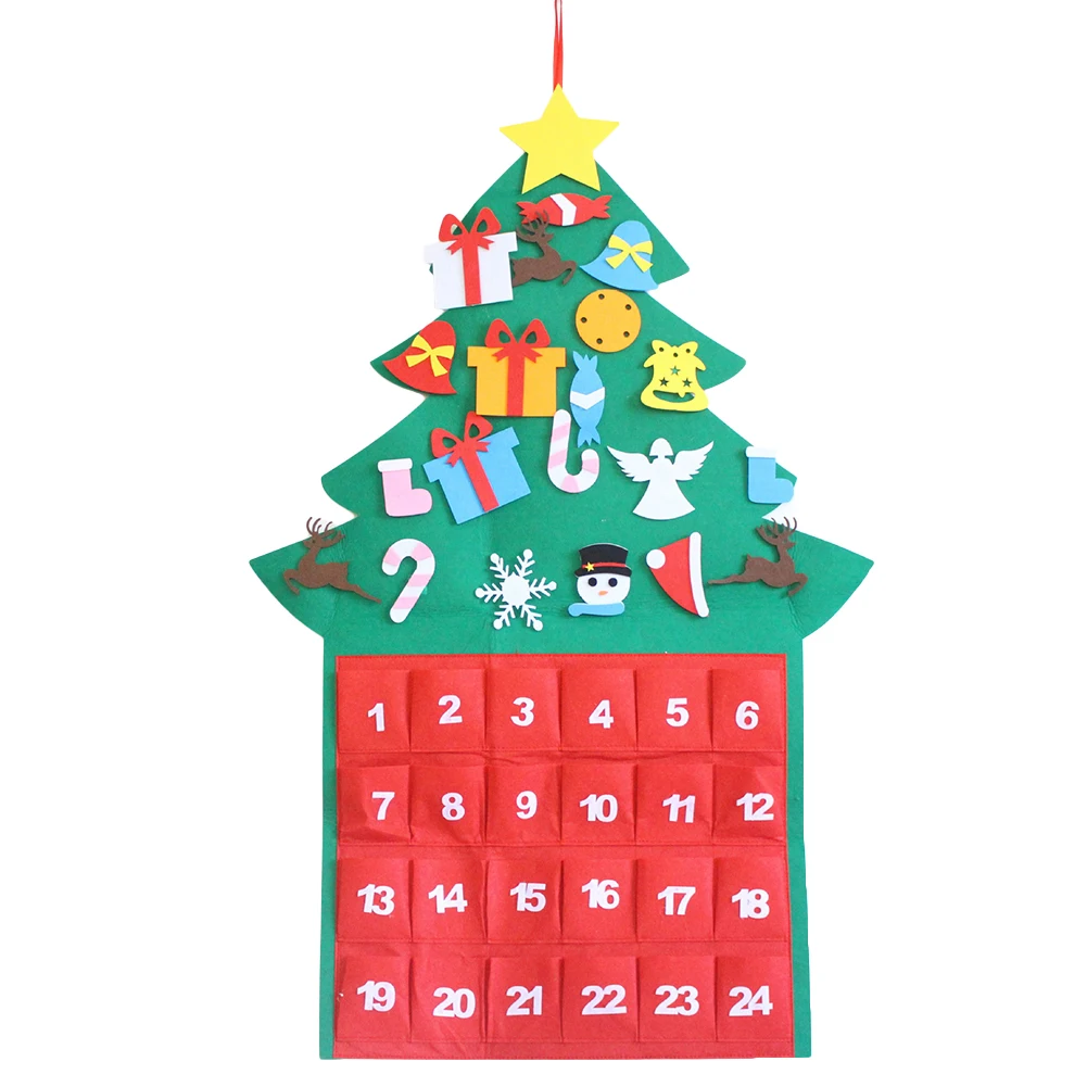 Рождественский календарь, подвесной, войлок, Рождественский календарь с обратным отсчетом, украшения для дома, счастливый год, Декор