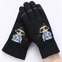 Зимние Детские теплые перчатки с героями мультфильмов, Детские полные митенки для пальцев, модные уличные перчатки для мальчиков, ветрозащитная рукавица