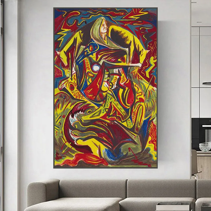 

Jackson Pollock Abstract Woman Canvas Paintings On the Wall Art Posters And Prints Modern Colorful Art Pictures Home Wall Decor