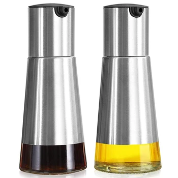 

Oil and Vinegar Dispenser Set, Stainless Steel Kitchen Oil Dispenser, 8 Oz Olive Oil Dispenser and Vinegar Dispenser (2 Pack)