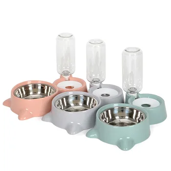 

Automatic Pet Feeder Water Dispenser Dog Cat Drinking Dogs Bowl Stainless Steel Feeder Dish Cat Feeding Watering Supplies
