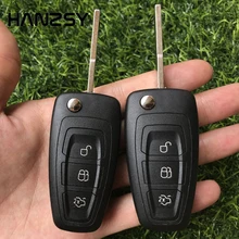 Carcasa de llave remota de 3 botones para Ford Focus 3 Fiesta, cubierta inteligente para llave de coche, plegable, abatible