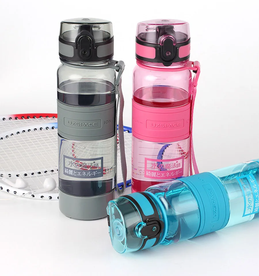 13-UZSPACE 450 ml Water Bottle Portable Leakproof Eco-friendly Sports Hiking Tea My Drink Bottle Large Capacity Kettle With filter