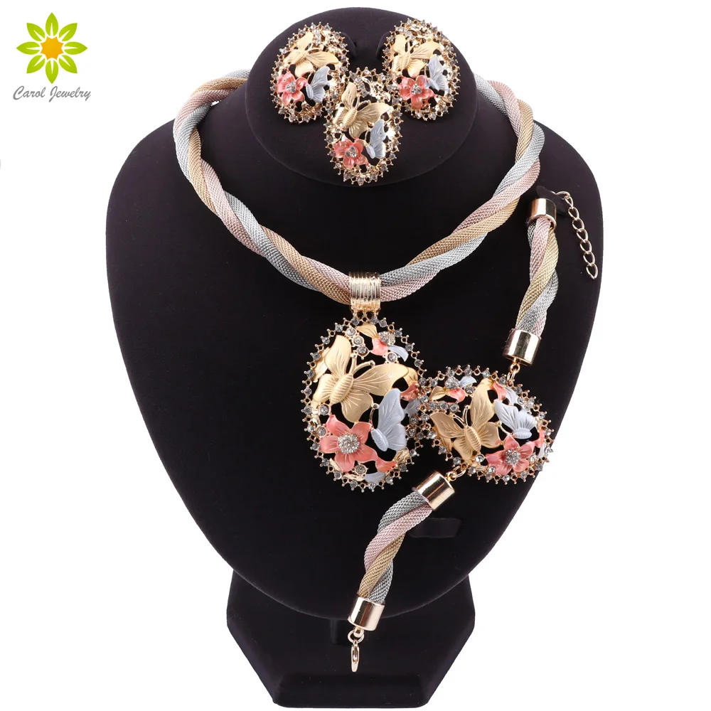 African Beads Women Necklace Earrings Bracelet Ring Jewelry Set For Gold Color Ethiopian Wedding Party Gifts | Украшения и