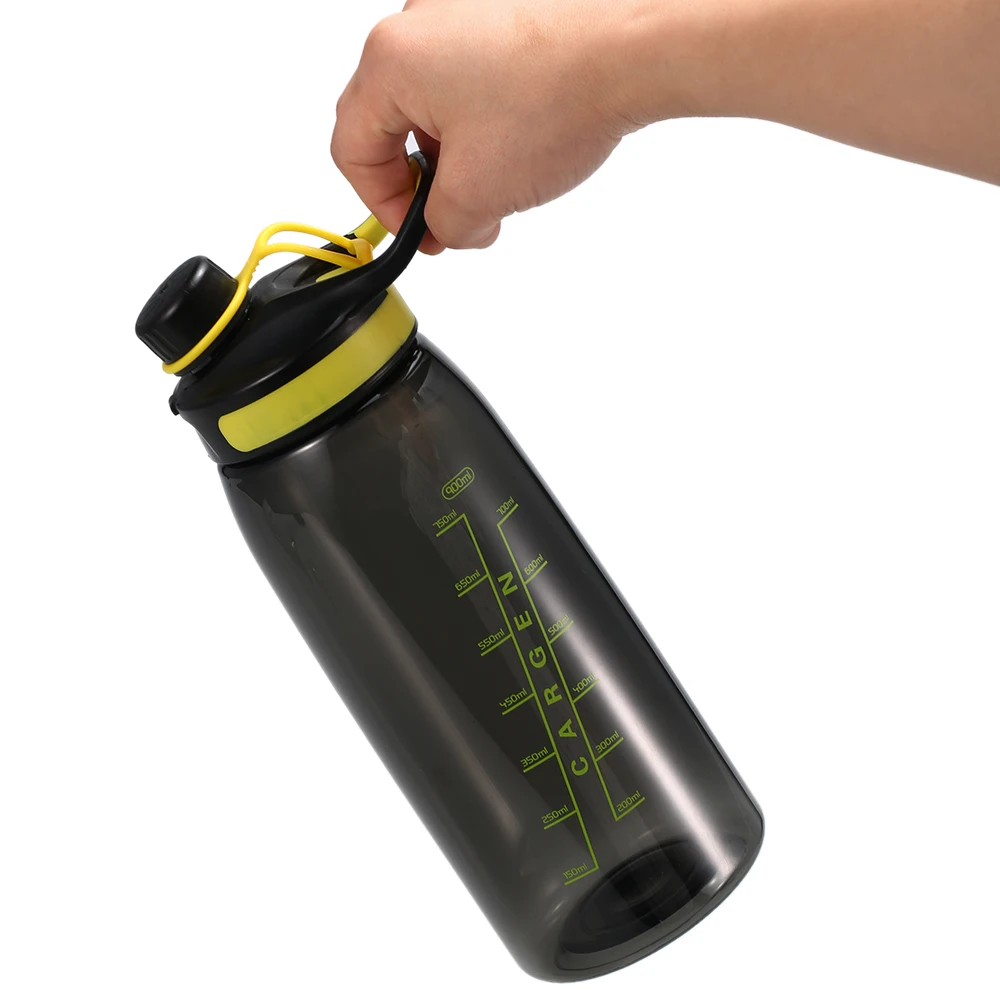 Hot New Plastic Water Bottle 900ml Sports with Volume Marking Wide Mouth Leak Proof Bag for Outdoor Camping R | Спорт и развлечения
