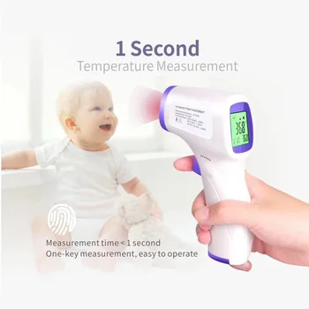 

1pc Household High Precise Adult Baby Digital Infrared Thermometer Gun Non-contact Forehead Body Temperature Measurement Meter