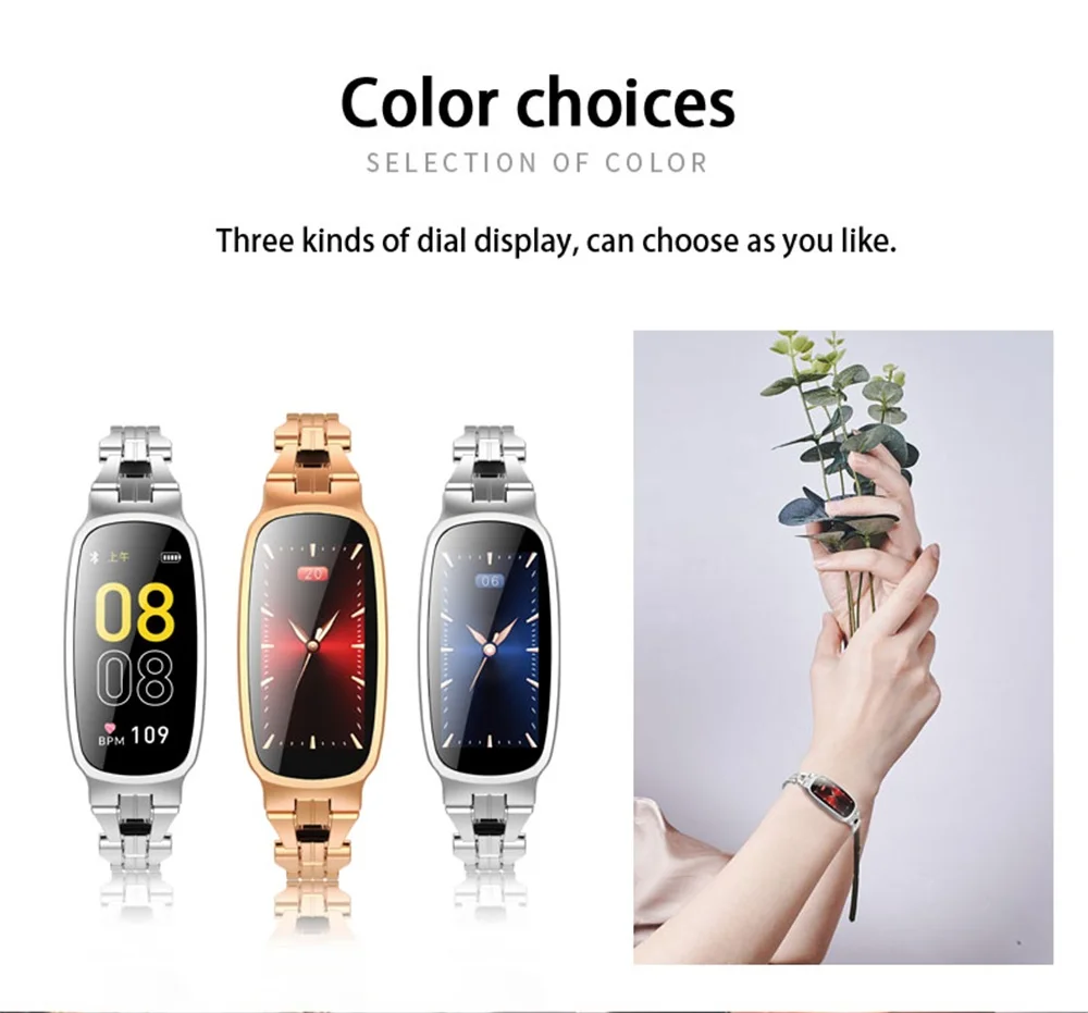 B72 цветной экран женские Смарт-часы Bluetooth спортивные фитнес-измеритель пульса водонепроницаемый смарт-браслет