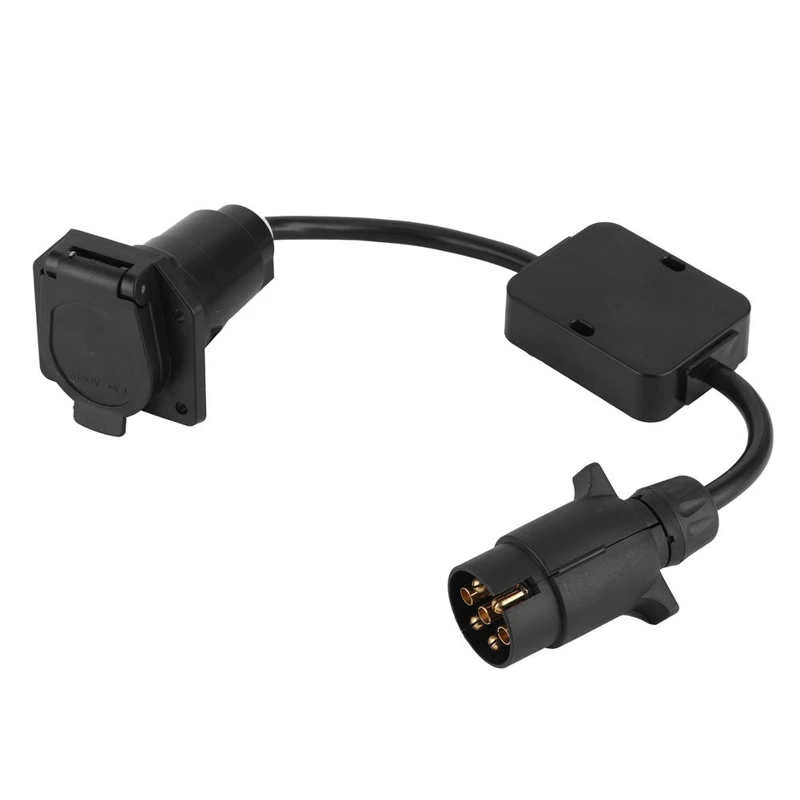 Gancho remolque, Conector de remolque, convertidor de Cable de luz, adaptador conversión Europeo de 7 PIN a americano, enchufe de 7 vías para coche|Barras de remolque| -