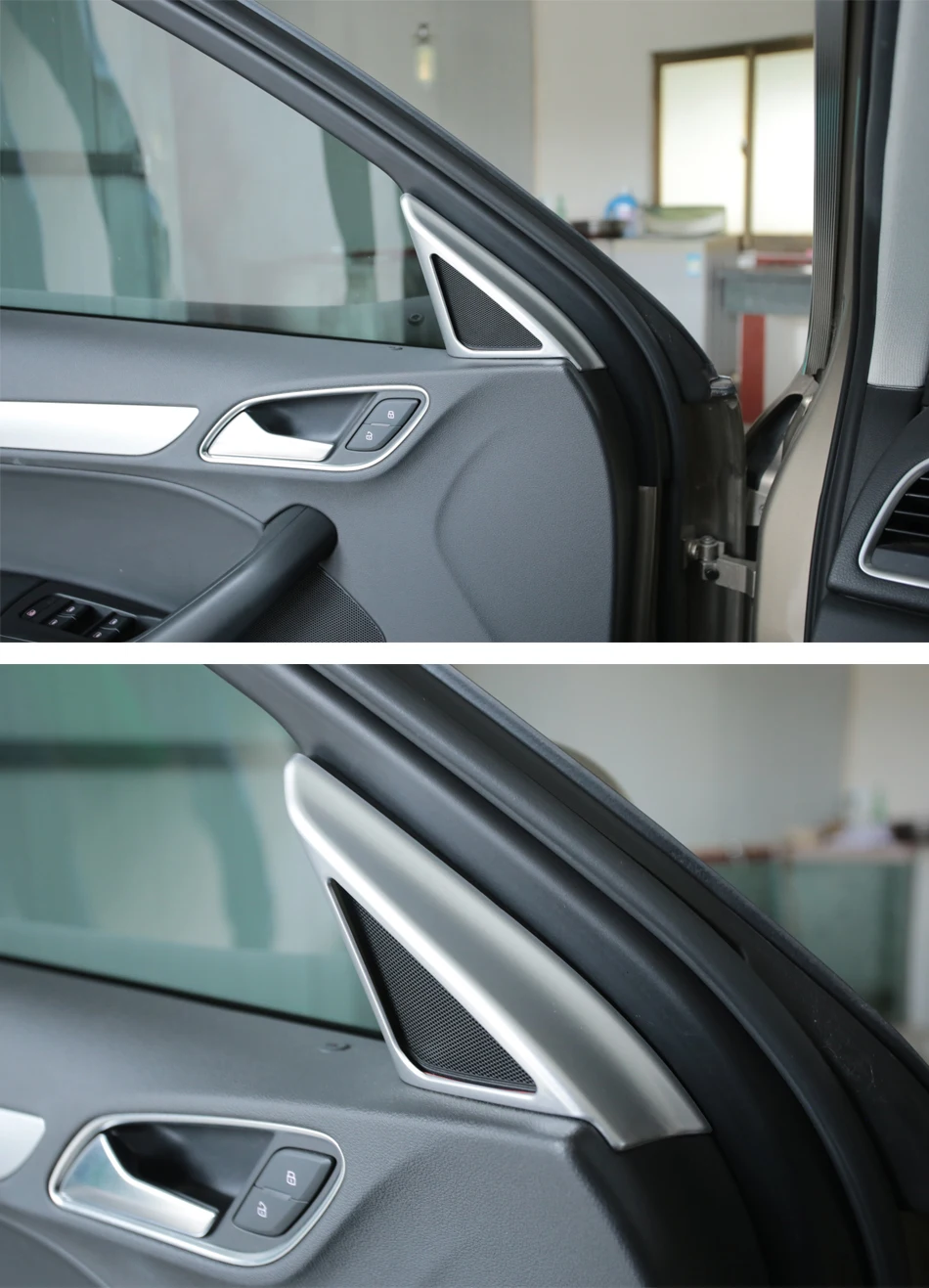 Небольшое изменение ABS серебристый автомобиль Динамик Vent блесток Стикеры дверная аудио Динамик декоративный чехол для AUDI Q3Accessories 2 шт./компл