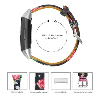 

Metal Connector forFitbit charge 3 100% Leather Calf Leather Watch Strap Band T-shaped Leather High Quality