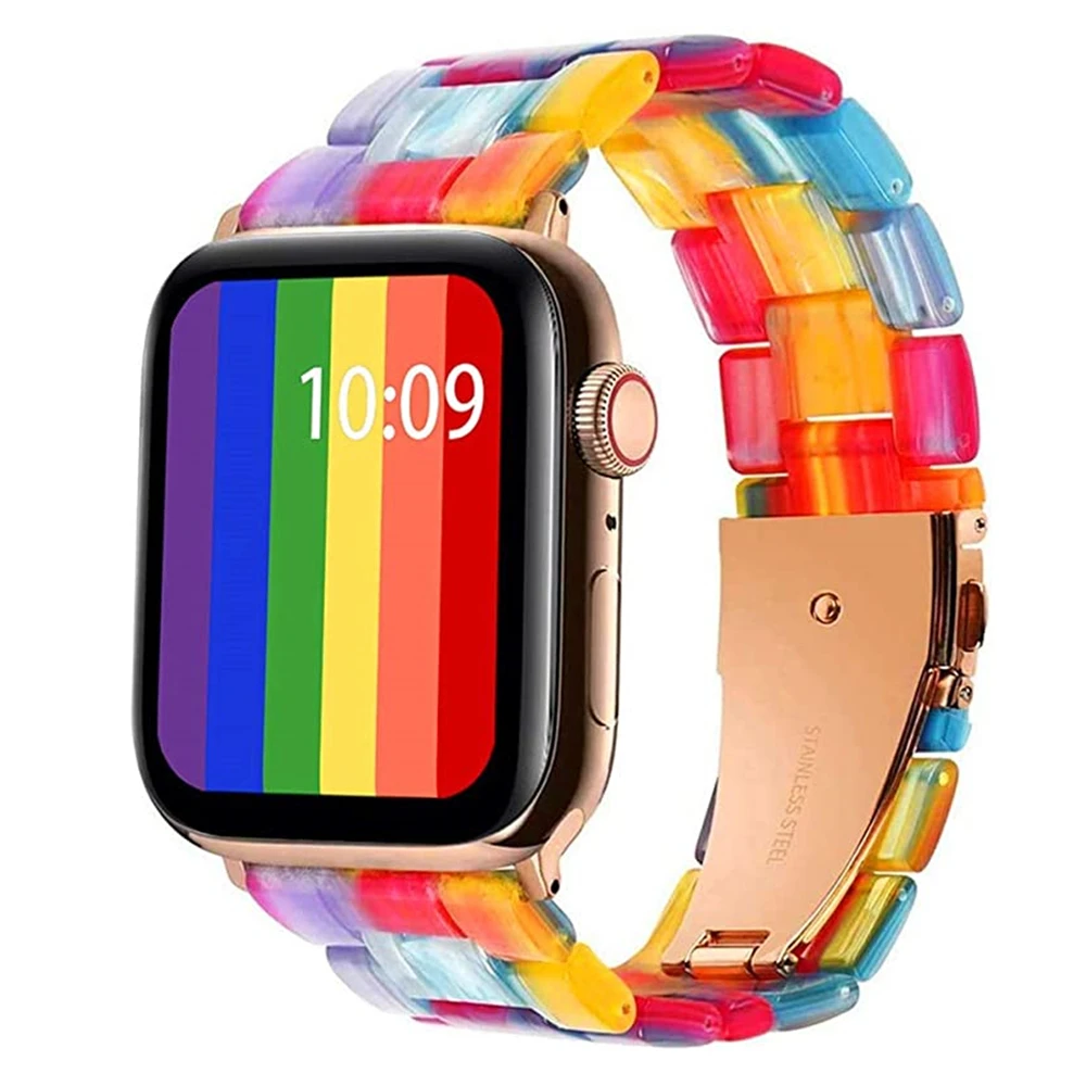 

Resin Strap for apple watch 5 band women men straps for iwatch bands Series 4 3 2 pulseira 44mm 42mm 40mm 38mm Bracelet correa