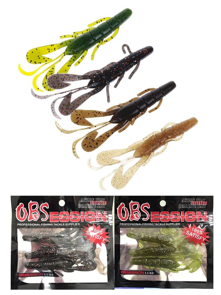 OBSESSION Fishing Lures Soft Silicone Baits Shrimp 9cm 6g 3pcs Wobblers Crankbaits Artificial soft lure Worm Fishing Tackle
