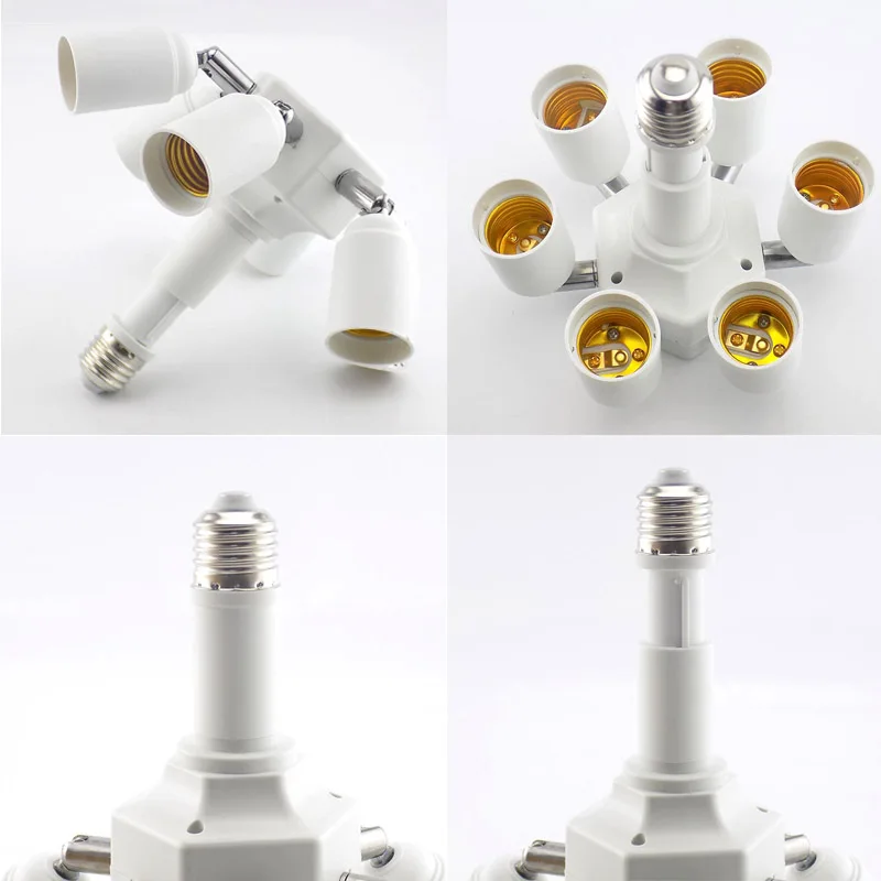 AC E27 bulb Socket 2 3 4 6 E27 Base plug lamp holder Socket Converters Splitter LED Light Adapter Lamp Lighting Accessories