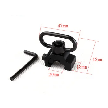

1-1/4 20mm Picatinny Rail Mounted Sling Adapter W/ QD Quick Detach Swivel Push Button