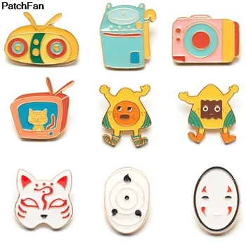 

20pcs/lot A3682 Patchfan Cartoon No Face Man Cat Metal Zinc Alloy Enamel Collar Pin Lapel Badge Jewelry Brooch Gift Accessory