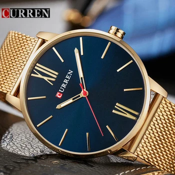 

CURREN Brand Luxury Simple Big Dial Ultrathin Fashion Business Men Watch Full Steel Quartz Male Clock Reloj Hombre Montre Homme