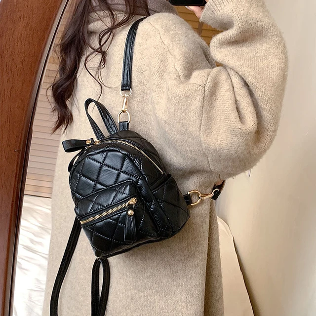 Women Designer Mini Backpack String Chain Backpacks Suede Leather