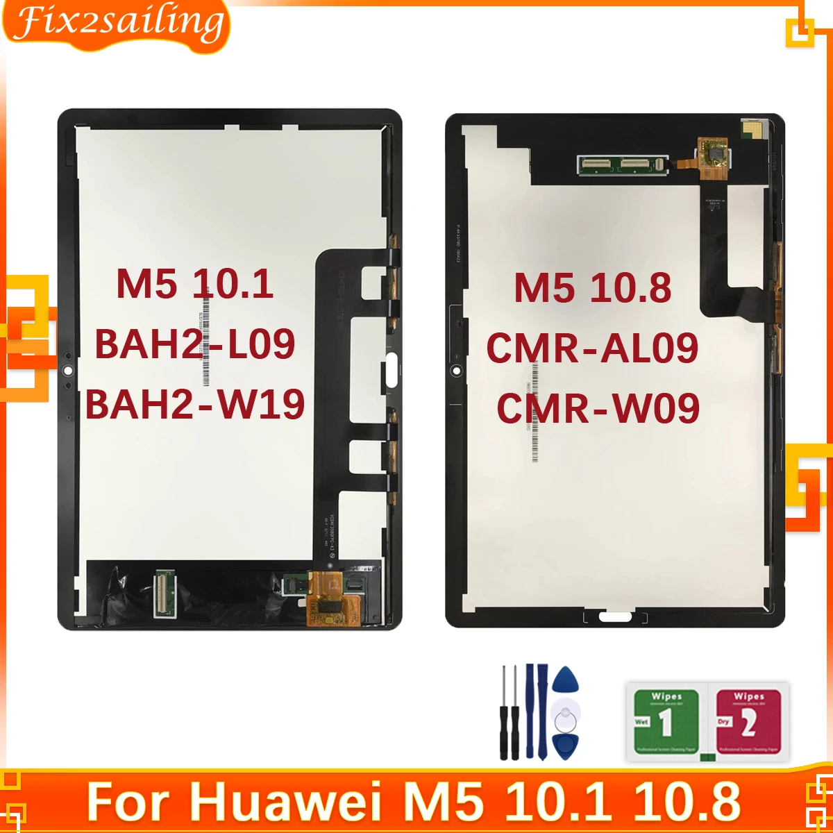 Cho 10.1 "Huawei MediaPad M5 Lite LTE 10 BAH2 L09 BAH2 W19 Bộ Số Hóa Màn  Hình Cảm Ứng Với Màn Hình Hiển Thị Lcd Hội 100% Được Kiểm Tra|Tablet LCDs &