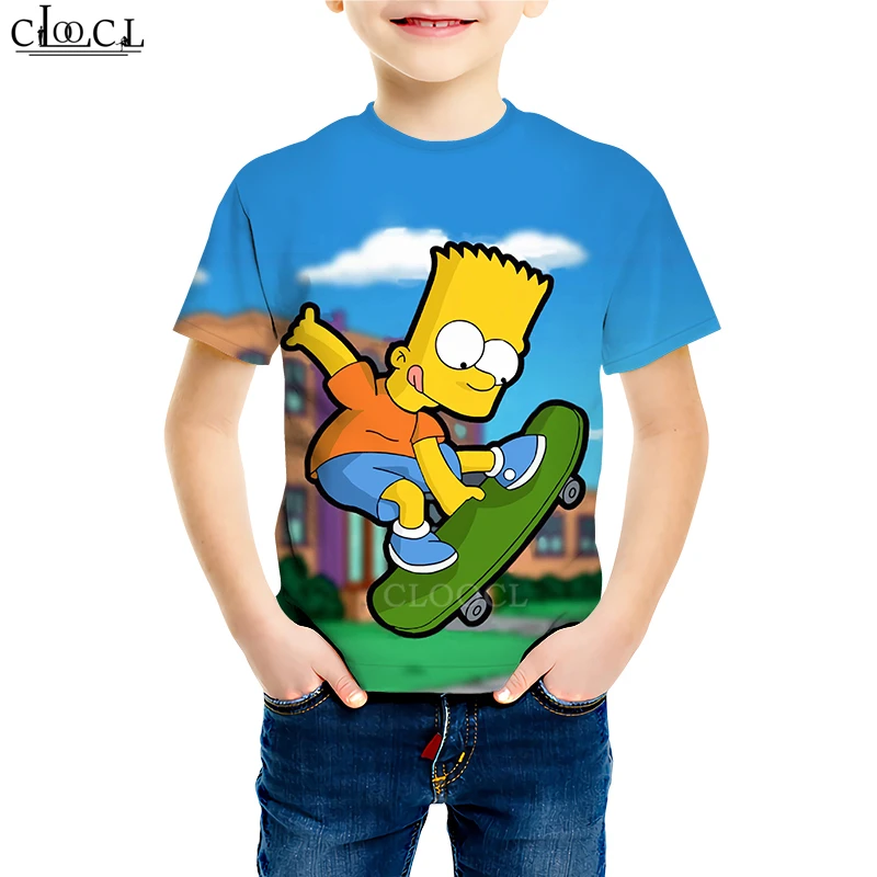 Семейная футболка с 3D принтом в виде Симпсонов рисунком для мальчиков и девочек